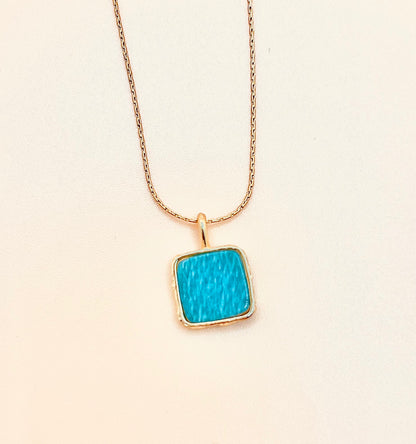 New! Amazonite square pendant