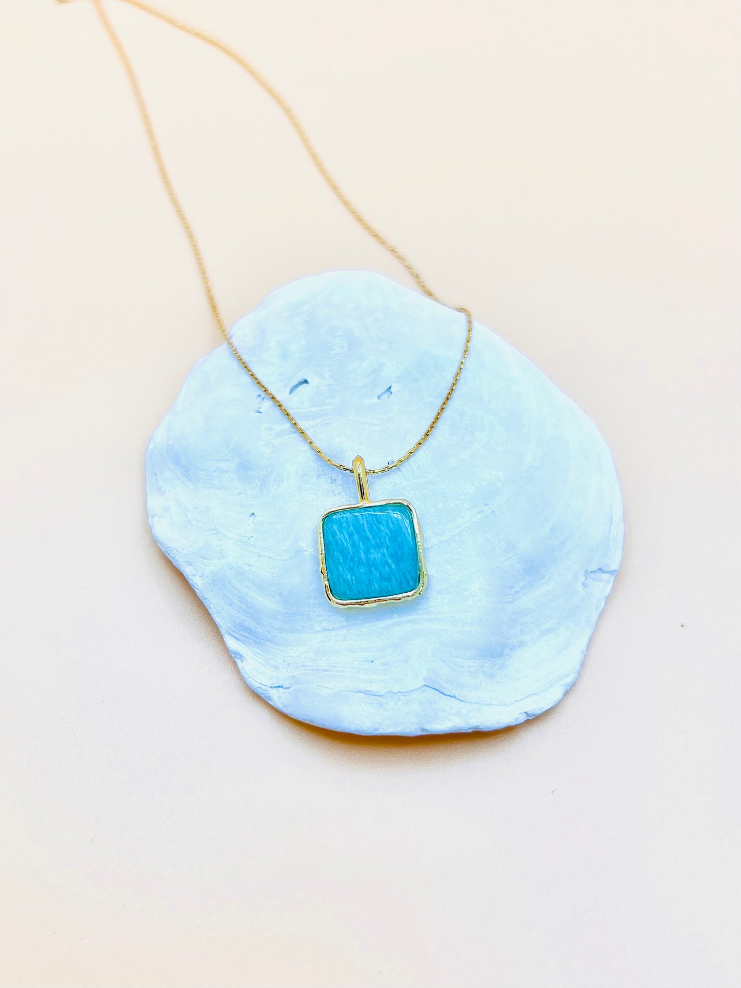 New! Amazonite square pendant